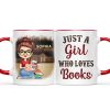 A Girl Who Loves Books Reading - Reading Gift - Personalized Custom Accent Mug A Girl Who Loves Books Reading - Reading Gift - Personalized Custom Accent Mug