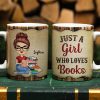 A Girl Who Loves Books Reading - Reading Gift - Personalized Custom White Edge-to-Edge Mug A Girl Who Loves Books Reading - Reading Gift - Personalized Custom White Edge-to-Edge Mug