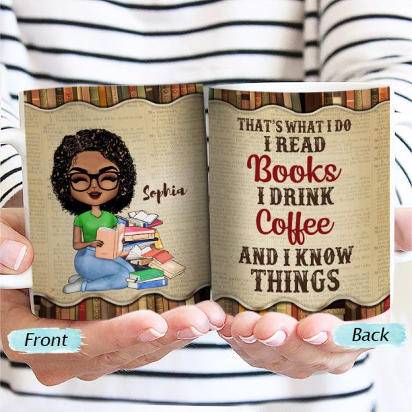 A Girl Who Loves Books Reading - Reading Gift - Personalized Custom White Edge-to-Edge Mug A Girl Who Loves Books Reading - Reading Gift - Personalized Custom White Edge-to-Edge Mug