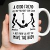 A Good Friend Will Help Move Your Couch, Stick Figures Design - Personalized Custom Coffee Mug - BST505_MG A Good Friend Will Help Move Your Couch, Stick Figures Design - Personalized Custom Coffee Mug - BST505_MG