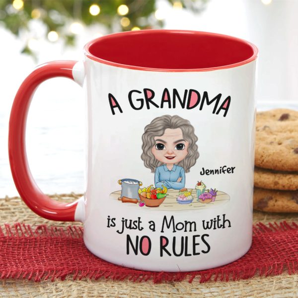 A Grandma Is Just A Mom With No Rules, Personalized Mug, Gift For Mom, Mother's Day Gift A Grandma Is Just A Mom With No Rules, Personalized Mug, Gift For Mom, Mother's Day Gift
