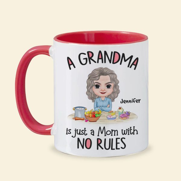 A Grandma Is Just A Mom With No Rules, Personalized Mug, Gift For Mom, Mother's Day Gift A Grandma Is Just A Mom With No Rules, Personalized Mug, Gift For Mom, Mother's Day Gift