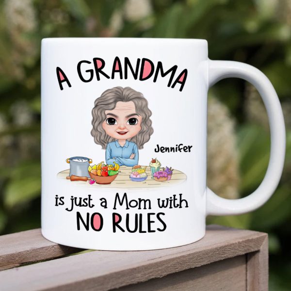 A Grandma Is Just A Mom With No Rules, Personalized Mug, Gift For Mom, Mother's Day Gift A Grandma Is Just A Mom With No Rules, Personalized Mug, Gift For Mom, Mother's Day Gift