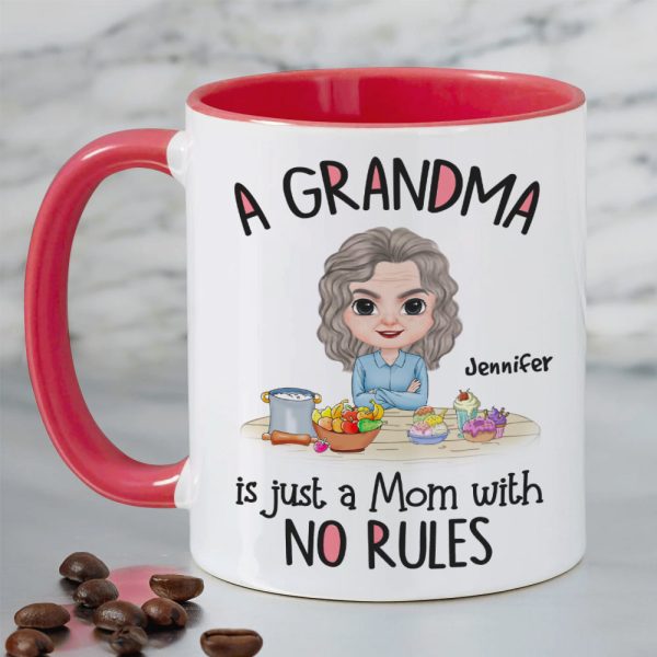 A Grandma Is Just A Mom With No Rules, Personalized Mug, Gift For Mom, Mother's Day Gift A Grandma Is Just A Mom With No Rules, Personalized Mug, Gift For Mom, Mother's Day Gift