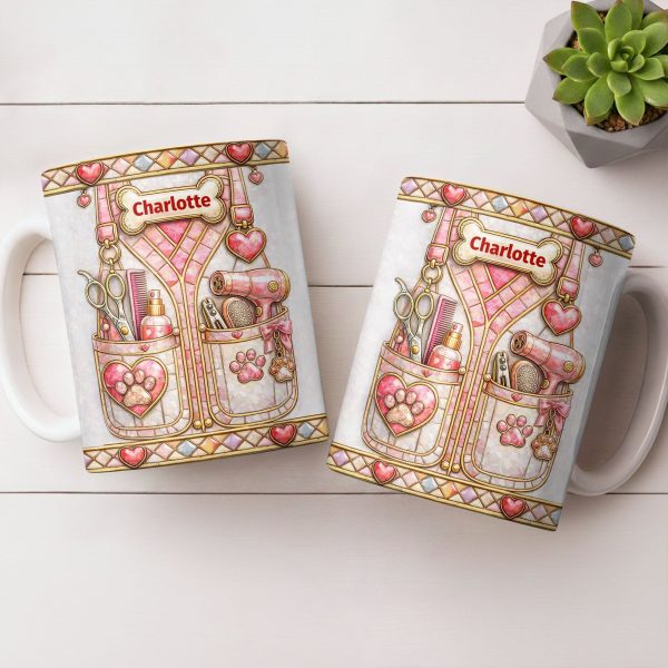 A Groomer With A Passion For Pets Grooming Tools And Paws - Personalized Custom Coffee Mug - JBS137_MG