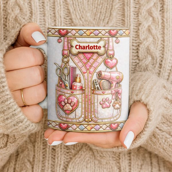 A Groomer With A Passion For Pets Grooming Tools And Paws - Personalized Custom Coffee Mug - JBS137_MG