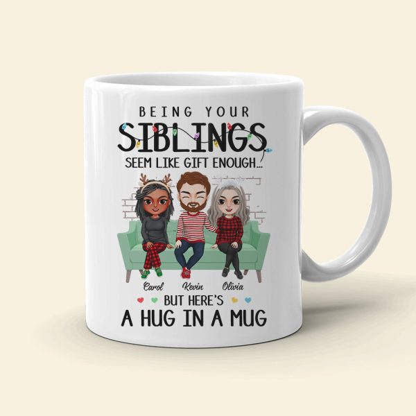 A Hug In A Mug, Personalized Mug, Gifts For Sibling A Hug In A Mug, Personalized Mug, Gifts For Sibling