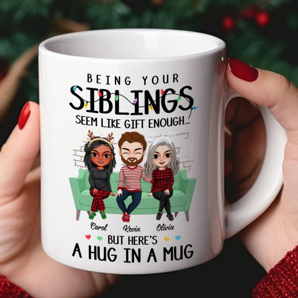 A Hug In A Mug, Personalized Mug, Gifts For Sibling A Hug In A Mug, Personalized Mug, Gifts For Sibling