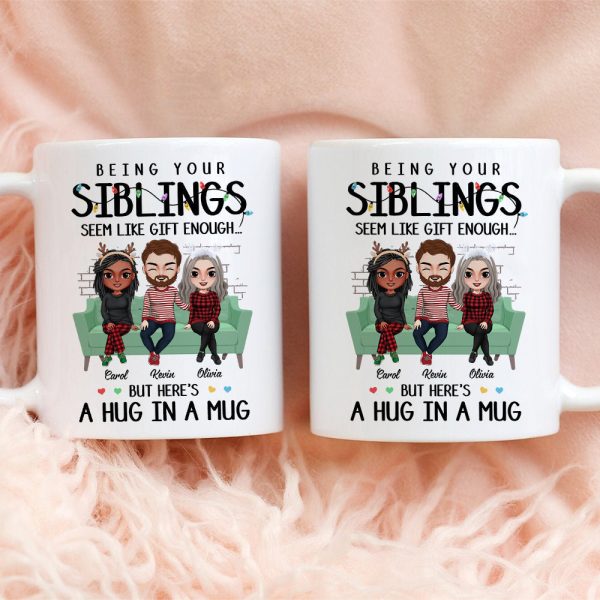 A Hug In A Mug, Personalized Mug, Gifts For Sibling A Hug In A Mug, Personalized Mug, Gifts For Sibling