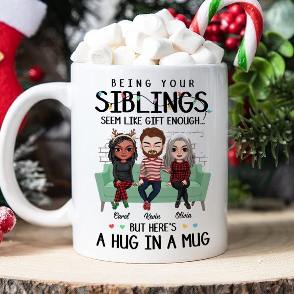A Hug In A Mug, Personalized Mug, Gifts For Sibling A Hug In A Mug, Personalized Mug, Gifts For Sibling