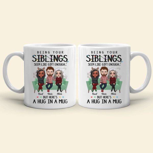A Hug In A Mug, Personalized Mug, Gifts For Sibling A Hug In A Mug, Personalized Mug, Gifts For Sibling
