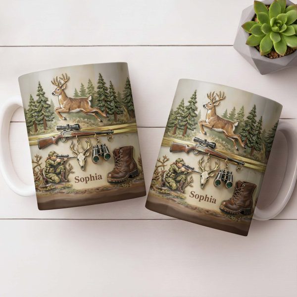 A Hunter's Passion With Deer And Rifle - Personalized Custom Coffee Mug - HTG010_MG A Hunter's Passion With Deer And Rifle - Personalized Custom Coffee Mug - HTG010_MG