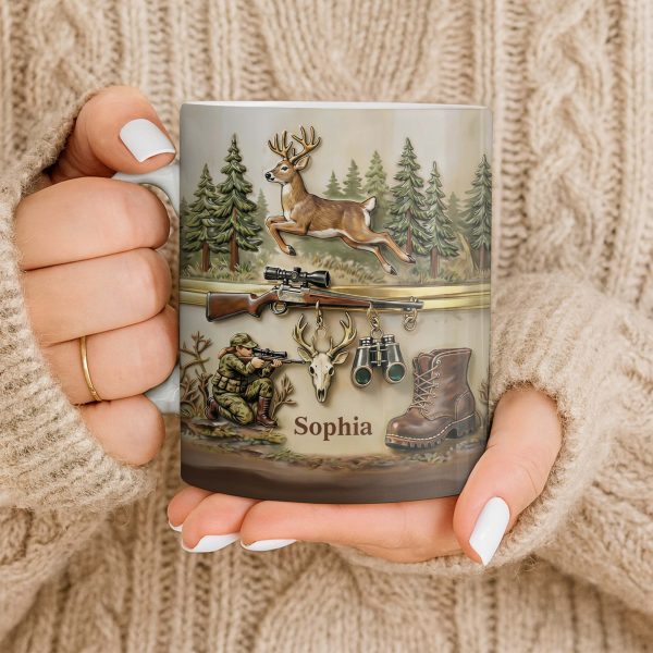 A Hunter's Passion With Deer And Rifle - Personalized Custom Coffee Mug - HTG010_MG A Hunter's Passion With Deer And Rifle - Personalized Custom Coffee Mug - HTG010_MG