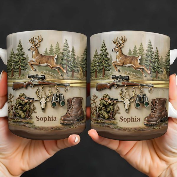A Hunter's Passion With Deer And Rifle - Personalized Custom Coffee Mug - HTG010_MG A Hunter's Passion With Deer And Rifle - Personalized Custom Coffee Mug - HTG010_MG