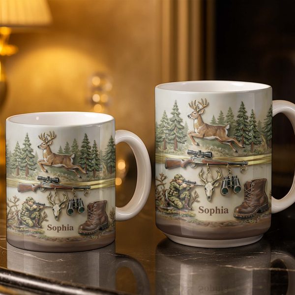 A Hunter's Passion With Deer And Rifle - Personalized Custom Coffee Mug - HTG010_MG A Hunter's Passion With Deer And Rifle - Personalized Custom Coffee Mug - HTG010_MG