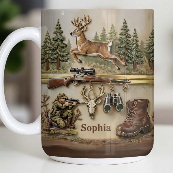 A Hunter's Passion With Deer And Rifle - Personalized Custom Coffee Mug - HTG010_MG A Hunter's Passion With Deer And Rifle - Personalized Custom Coffee Mug - HTG010_MG
