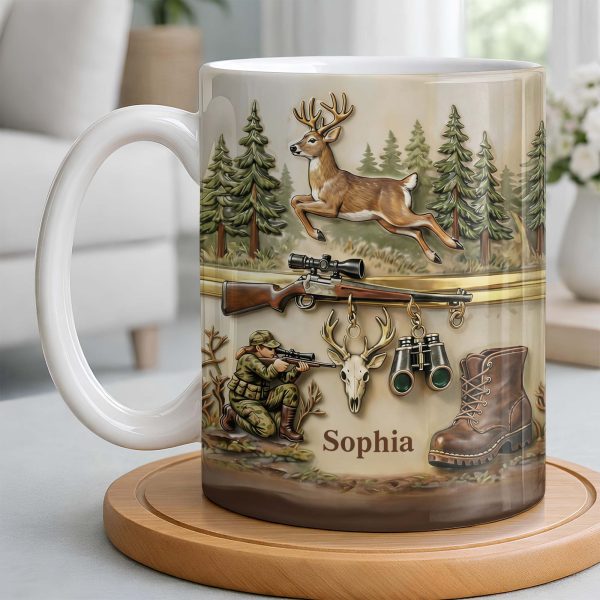 A Hunter's Passion With Deer And Rifle - Personalized Custom Coffee Mug - HTG010_MG A Hunter's Passion With Deer And Rifle - Personalized Custom Coffee Mug - HTG010_MG