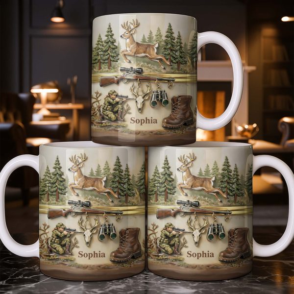 A Hunter's Passion With Deer And Rifle - Personalized Custom Coffee Mug - HTG010_MG A Hunter's Passion With Deer And Rifle - Personalized Custom Coffee Mug - HTG010_MG