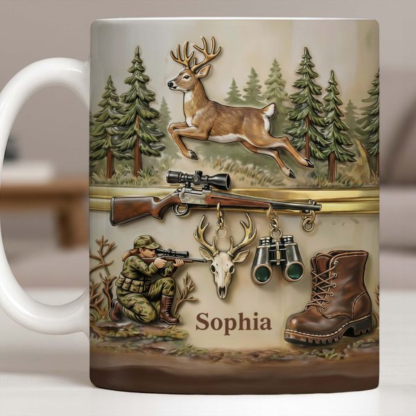 A Hunter's Passion With Deer And Rifle - Personalized Custom Coffee Mug - HTG010_MG A Hunter's Passion With Deer And Rifle - Personalized Custom Coffee Mug - HTG010_MG
