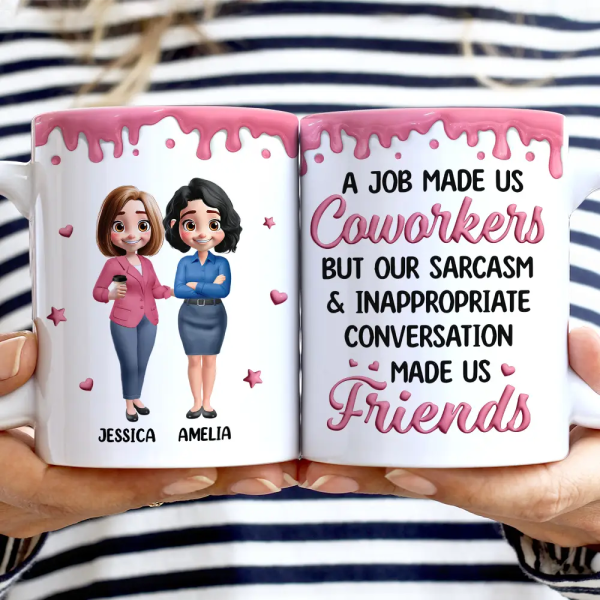 A Job Made Us Coworkers - Personalized White Edge-to-Edge Mug A Job Made Us Coworkers - Personalized White Edge-to-Edge Mug