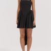 A-line Low Open Back Bow Mini Dress