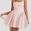 A-line Low Open Back Bow Mini Dress