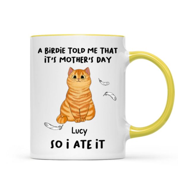 A Little Birdie Told Me Cute Cartoon Cats Personalized Mug, Perfect 2025 Gift For Cat Mom