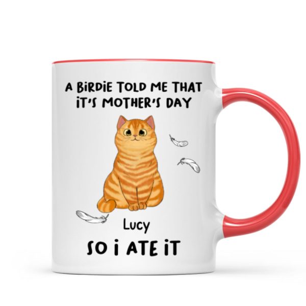 A Little Birdie Told Me Cute Cartoon Cats Personalized Mug, Perfect 2025 Gift For Cat Mom
