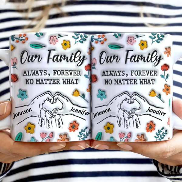 A Little Bit Of Crazy Family - 3D Inflated Effect Printed Mug, Personalized White Edge-to-Edge Mug A Little Bit Of Crazy Family - 3D Inflated Effect Printed Mug, Personalized White Edge-to-Edge Mug
