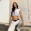 A Little Bit Spoiled White Graphic Crop Top A Little Bit Spoiled White Graphic Crop Top