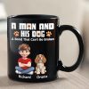 A Man And His Dog 3D Effect Christmas - Personalized Black Mug A Man And His Dog 3D Effect Christmas - Personalized Black Mug