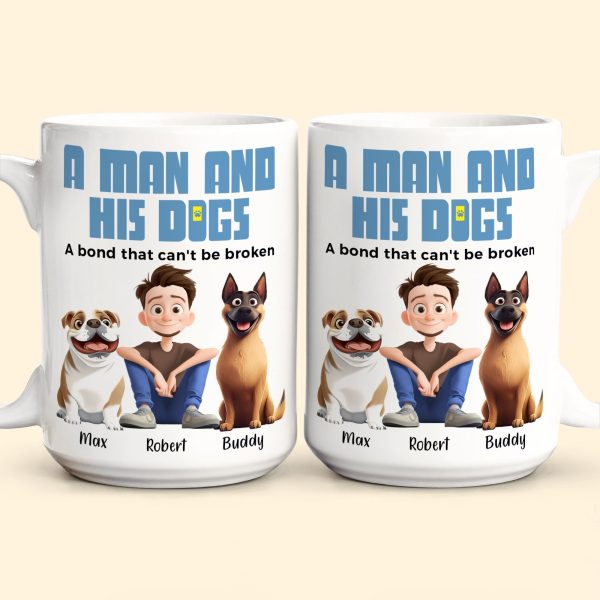 A Man & His Dogs - Personalized Mug A Man & His Dogs - Personalized Mug