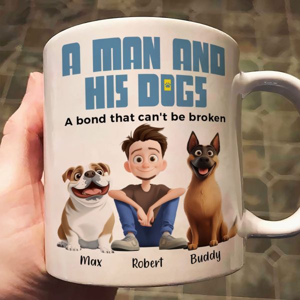 A Man & His Dogs - Personalized Mug A Man & His Dogs - Personalized Mug