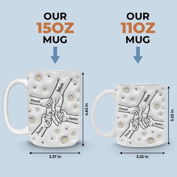 A Mother's Arms Are Made Of Tenderness - Family Personalized Custom 3D Inflated Effect Printed Mug - Mother's Day, Gift For Mom, Grandma