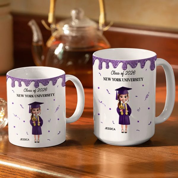 A New Chapter Begins Glitter Border - Personalized White Edge-to-Edge Mug A New Chapter Begins Glitter Border - Personalized White Edge-to-Edge Mug