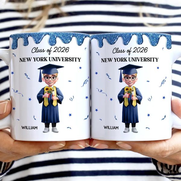 A New Chapter Begins Glitter Border - Personalized White Edge-to-Edge Mug A New Chapter Begins Glitter Border - Personalized White Edge-to-Edge Mug
