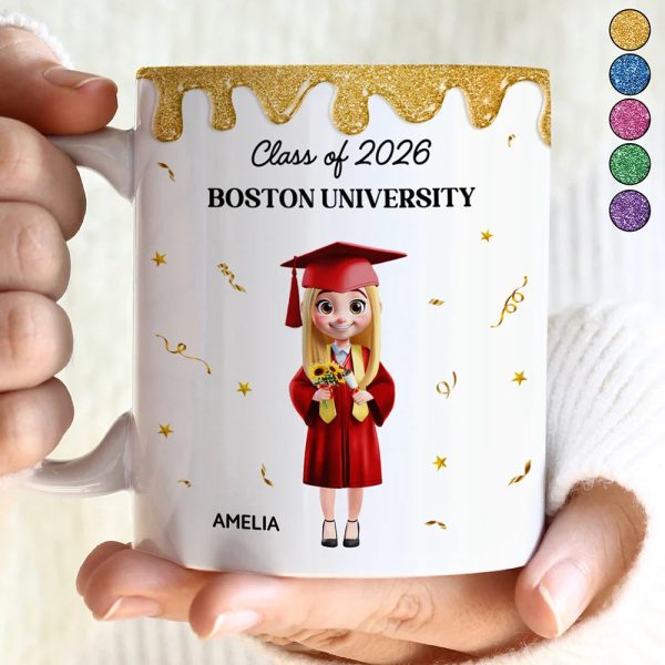 A New Chapter Begins Glitter Border - Personalized White Edge-to-Edge Mug A New Chapter Begins Glitter Border - Personalized White Edge-to-Edge Mug