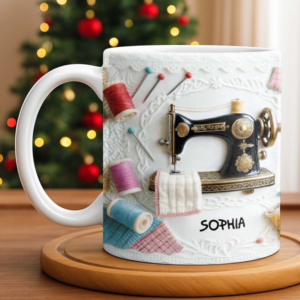 A Perfect Gift For The Passionate Crafter With Vintage Sewing Machine And Thread - Personalized Custom Coffee Mug - JBS049_MG A Perfect Gift For The Passionate Crafter With Vintage Sewing Machine And Thread - Personalized Custom Coffee Mug - JBS049_MG