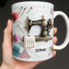 A Perfect Gift For The Passionate Crafter With Vintage Sewing Machine And Thread - Personalized Custom Coffee Mug - JBS049_MG A Perfect Gift For The Passionate Crafter With Vintage Sewing Machine And Thread - Personalized Custom Coffee Mug - JBS049_MG