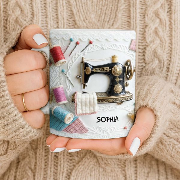 A Perfect Gift For The Passionate Crafter With Vintage Sewing Machine And Thread - Personalized Custom Coffee Mug - JBS049_MG A Perfect Gift For The Passionate Crafter With Vintage Sewing Machine And Thread - Personalized Custom Coffee Mug - JBS049_MG