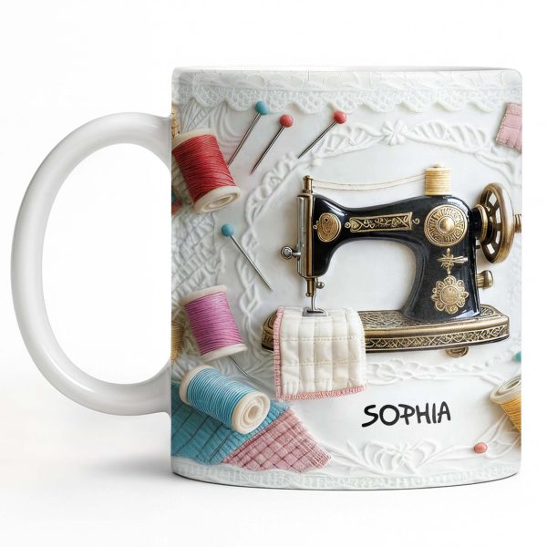 A Perfect Gift For The Passionate Crafter With Vintage Sewing Machine And Thread - Personalized Custom Coffee Mug - JBS049_MG A Perfect Gift For The Passionate Crafter With Vintage Sewing Machine And Thread - Personalized Custom Coffee Mug - JBS049_MG