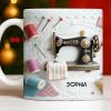 A Perfect Gift For The Passionate Crafter With Vintage Sewing Machine And Thread - Personalized Custom Coffee Mug - JBS049_MG A Perfect Gift For The Passionate Crafter With Vintage Sewing Machine And Thread - Personalized Custom Coffee Mug - JBS049_MG