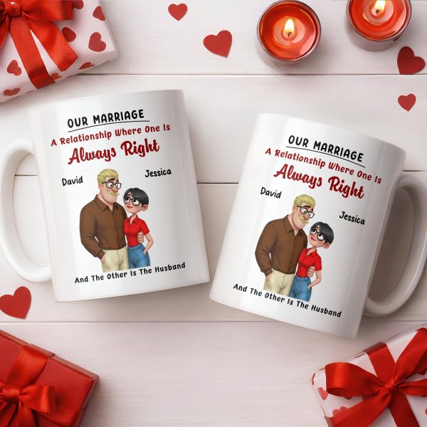 A Relationship Where One Is Always Right With Cartoon Couple - Personalized Custom Coffee Mug - CPL1337_MG A Relationship Where One Is Always Right With Cartoon Couple - Personalized Custom Coffee Mug - CPL1337_MG