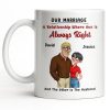 A Relationship Where One Is Always Right With Cartoon Couple - Personalized Custom Coffee Mug - CPL1337_MG A Relationship Where One Is Always Right With Cartoon Couple - Personalized Custom Coffee Mug - CPL1337_MG