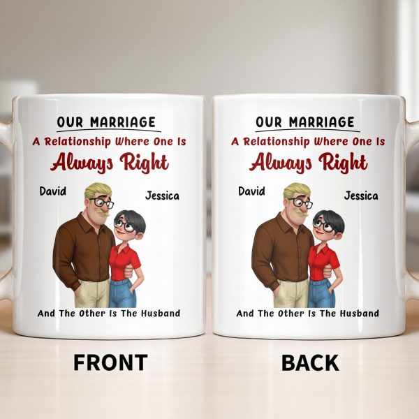 A Relationship Where One Is Always Right With Cartoon Couple - Personalized Custom Coffee Mug - CPL1337_MG A Relationship Where One Is Always Right With Cartoon Couple - Personalized Custom Coffee Mug - CPL1337_MG