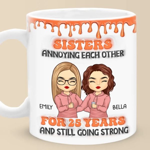 A Sibling Is Both Your Mirror And Your Opposite - Family Personalized Custom 3D Inflated Effect Printed Mug - Gift For Siblings, Brothers, Sisters A Sibling Is Both Your Mirror And Your Opposite - Family Personalized Custom 3D Inflated Effect Printed Mug - Gift For Siblings, Brothers, Sisters