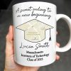 A Sweet Ending To A New Beginning, Graduation Cap And Diploma - Personalized Custom Coffee Mug - GRAD010_MG