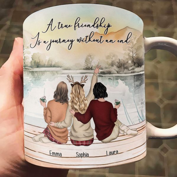 A True Friendship Is A Journey Without An End - Personalized Mug A True Friendship Is A Journey Without An End - Personalized Mug