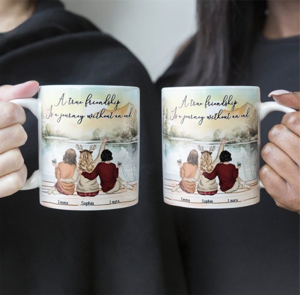 A True Friendship Is A Journey Without An End - Personalized Mug A True Friendship Is A Journey Without An End - Personalized Mug