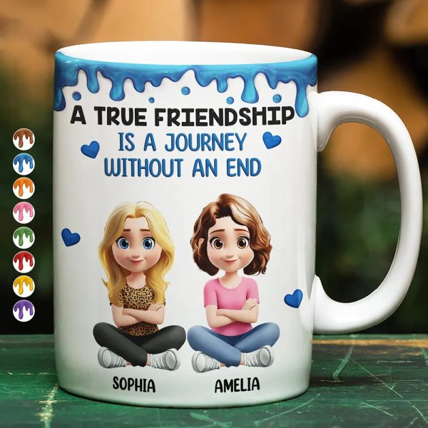 A True Friendship Is A Journey Without An End 3D Effect - Personalized White Edge-to-Edge Mug A True Friendship Is A Journey Without An End 3D Effect - Personalized White Edge-to-Edge Mug